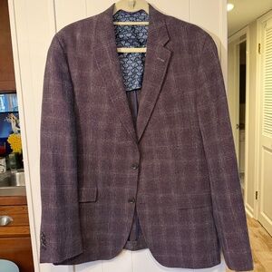 Ted Baker London Endurance Konan Trim Fit Plaid Wool/Linen Sport Coat SZ.42R